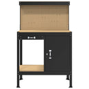 vidaXL Munkapad fiókkal Fekete 90 x 49 x 141 cm Mérnöki fa és fém