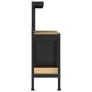 vidaXL Munkapad fiókkal Fekete 90 x 49 x 141 cm Mérnöki fa és fém