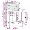 vidaXL Munkapad fiókkal Fekete 90 x 49 x 141 cm Mérnöki fa és fém