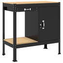 vidaXL Munkapad fiókkal Fekete 90 x 49 x 91 cm Mérnöki fa és fém