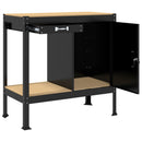 vidaXL Munkapad fiókkal Fekete 90 x 49 x 91 cm Mérnöki fa és fém