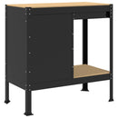 vidaXL Munkapad fiókkal Fekete 90 x 49 x 91 cm Mérnöki fa és fém