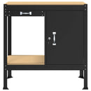 vidaXL Munkapad fiókkal Fekete 90 x 49 x 91 cm Mérnöki fa és fém