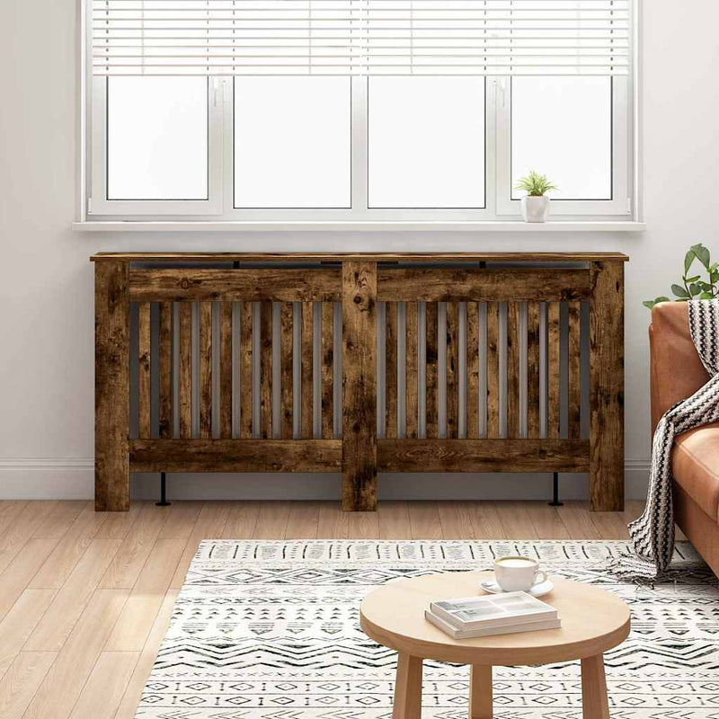 vidaXL Radiátor fedezék Füstölt tölgy 172 x 19 x 81,5 cm Faanyag