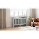 vidaXL Radiátor fedezék Beton Szürke 152 x 19 x 81,5 cm Faanyag