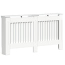 vidaXL Radiátor fedezék Magasfényű Fehér 152 x 19 x 81,5 cm Szerelt Fa