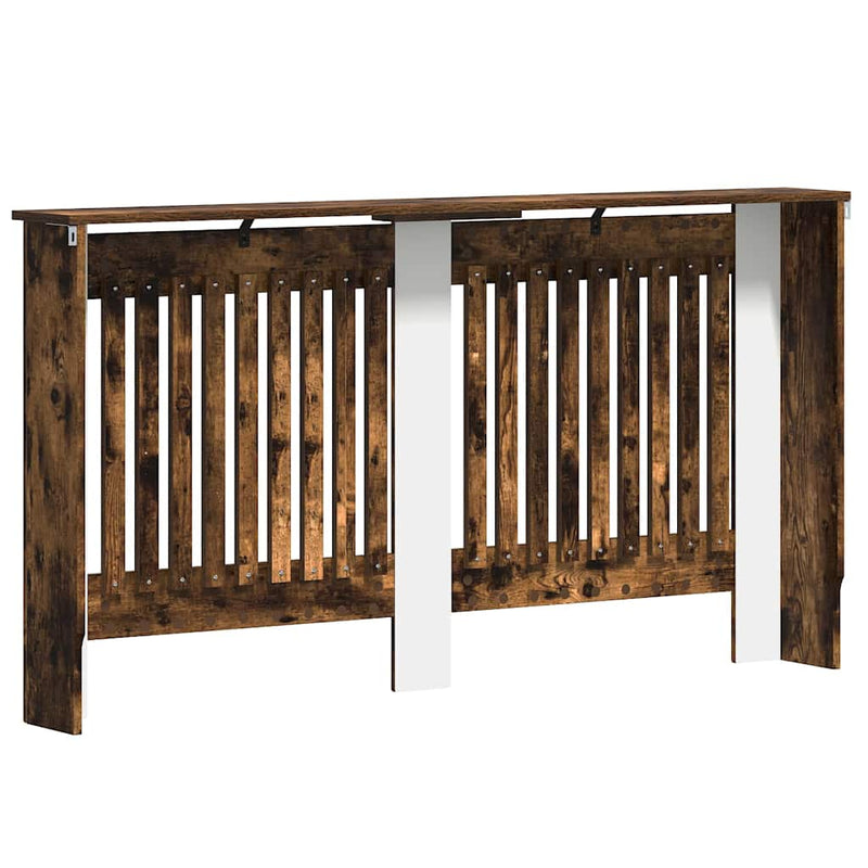 vidaXL Radiátor fedezék Füstölt tölgy 152 x 19 x 81,5 cm Faanyag