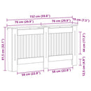vidaXL Radiátor fedezék Öreg fa 152 x 19 x 81,5 cm Faanyag