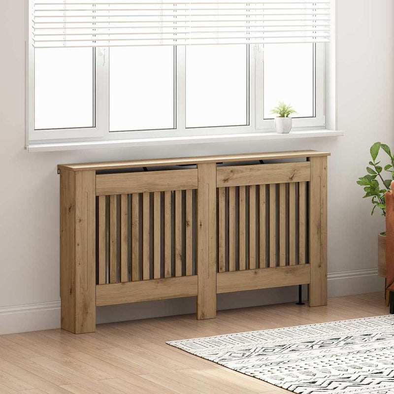 vidaXL Radiátor fedezék Artisan tölgy 152 x 19 x 81,5 cm Faanyag