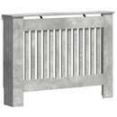 vidaXL Radiátor fedezék Betonszürke 112 x 19 x 81,5 cm Szerelt Fa