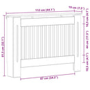 vidaXL Radiátor fedezék Szürke Sonoma 112 x 19 x 81,5 cm Faanyag