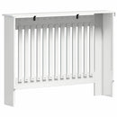 vidaXL Radiátor fedezék Magas Fényű Fehér 112 x 19 x 81,5 cm Faanyag