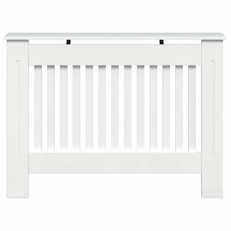 vidaXL Radiátor fedezék Magas Fényű Fehér 112 x 19 x 81,5 cm Faanyag