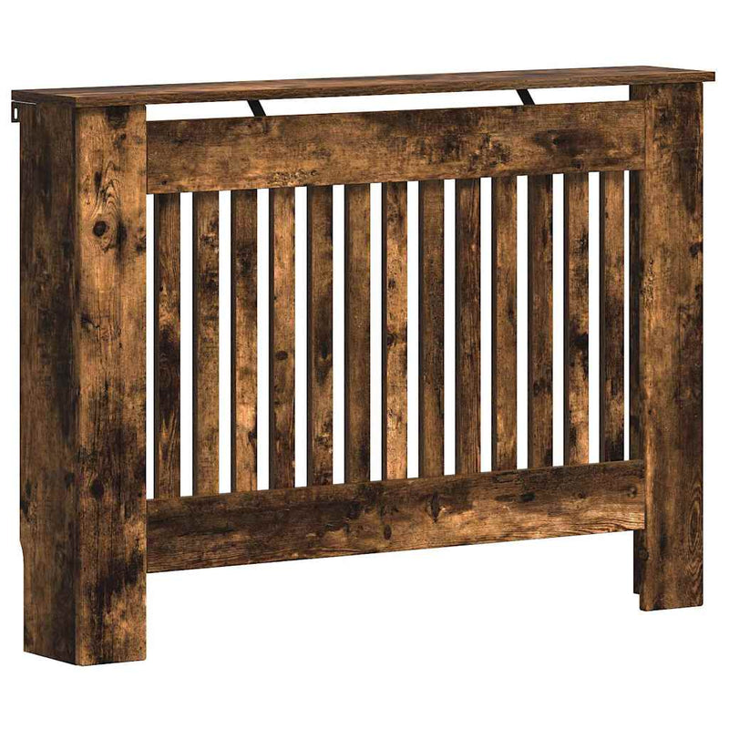 vidaXL Radiátor fedezék Füstölt tölgy 112 x 19 x 81,5 cm Faanyag