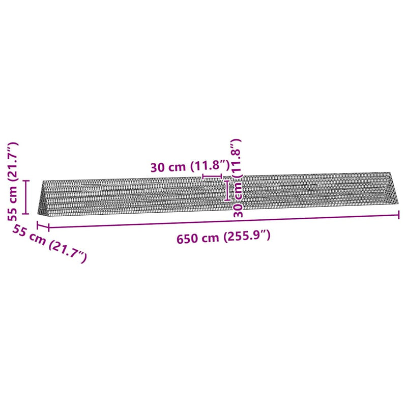 vidaXL Nyúl Ketrec Ezüst 650 x 55 x 55 cm Horganyzott acél