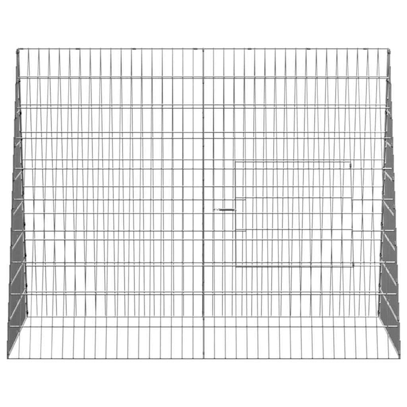 vidaXL Nyúl Ketrec Ezüst 215 x 100 x 85 cm Horganyzott acél