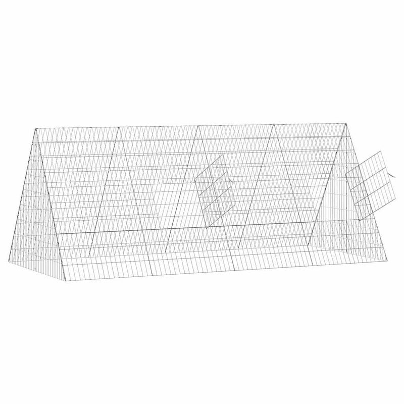 vidaXL Nyúl Ketrec Ezüst 215 x 100 x 85 cm Horganyzott acél