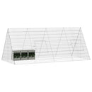 vidaXL Nyúl Ketrec Ezüst 215 x 100 x 85 cm Horganyzott acél