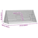 vidaXL Nyúl Ketrec Ezüst 215 x 100 x 85 cm Horganyzott acél