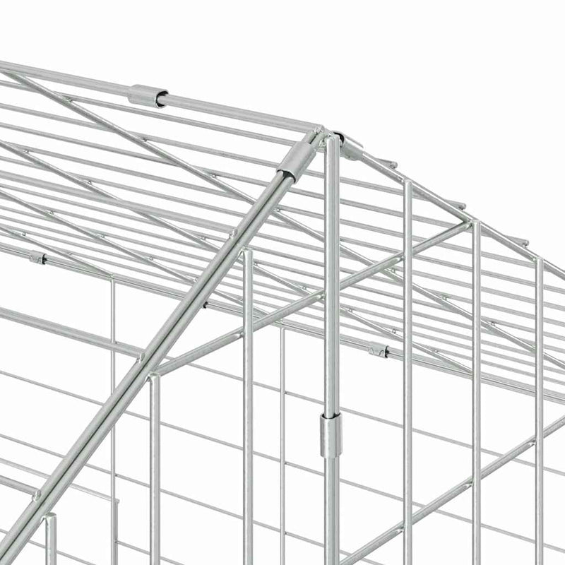 vidaXL Nyúl Ketrec Ezüst 400 x 78 x 78 cm Horganyzott acél