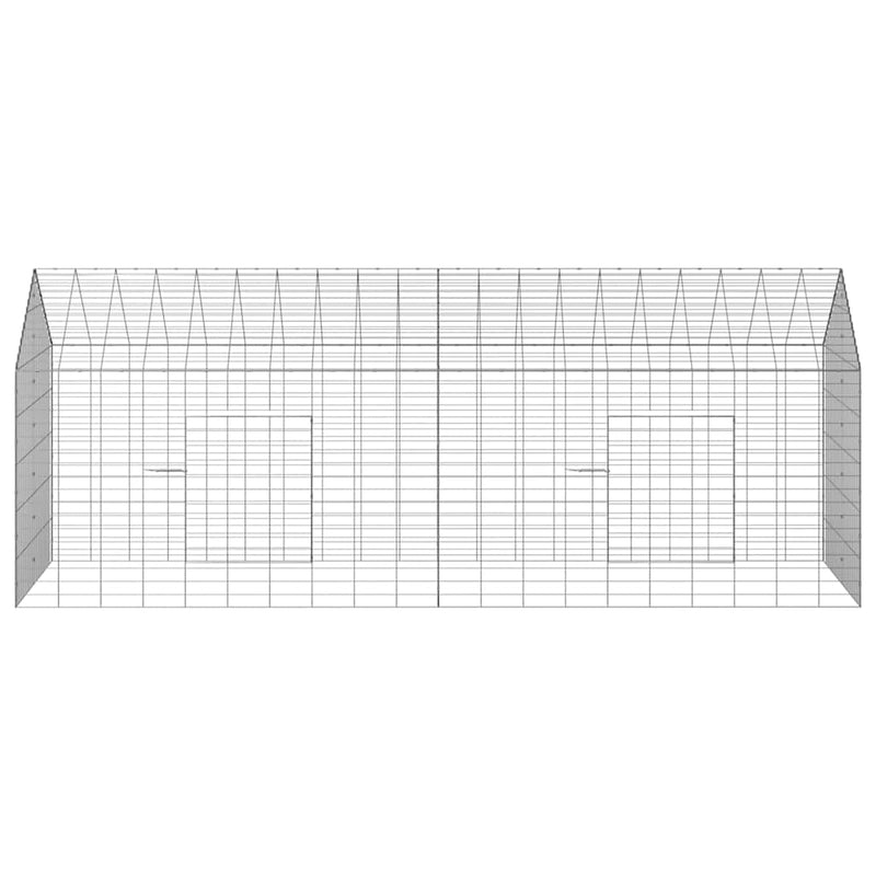 vidaXL Nyúl Ketrec Ezüst 400 x 78 x 78 cm Horganyzott acél