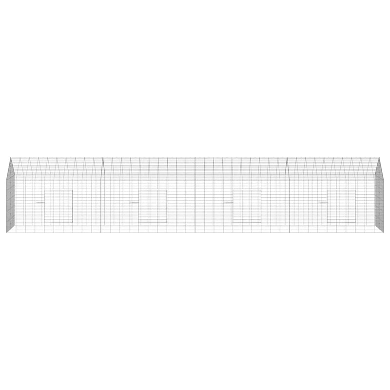 vidaXL Nyúl Ketrec Ezüst 400 x 78 x 78 cm Horganyzott acél