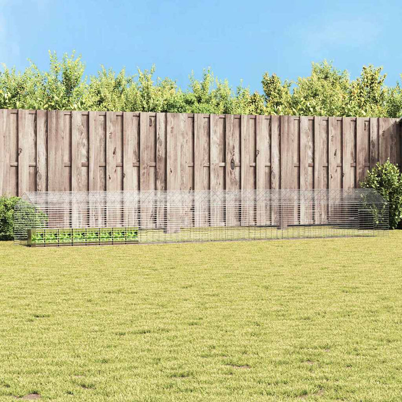 vidaXL Nyúl Ketrec Ezüst 400 x 78 x 78 cm Horganyzott acél