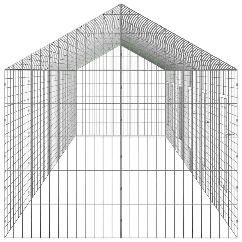 vidaXL Nyúl Ketrec Ezüst 400 x 78 x 78 cm Horganyzott acél