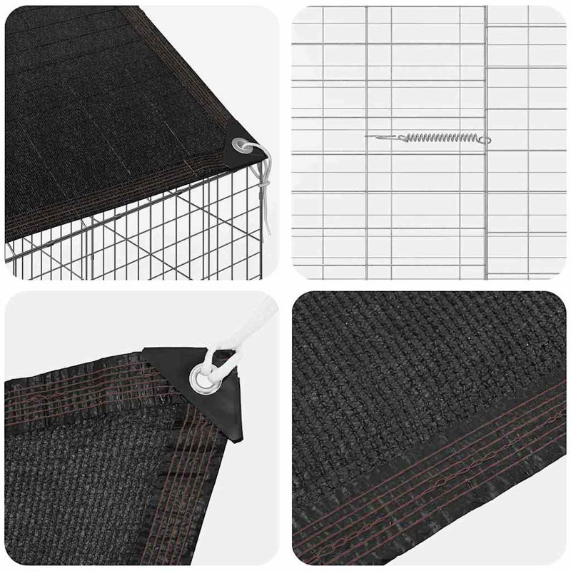 vidaXL Nyúl Ketrec Ezüst 400 x 78 x 78 cm Horganyzott acél