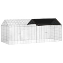 vidaXL Nyúl Ketrec Ezüst 200 x 78 x 78 cm Horganyzott acél