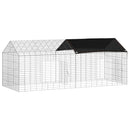 vidaXL Nyúl Ketrec Ezüst 200 x 78 x 78 cm Horganyzott acél
