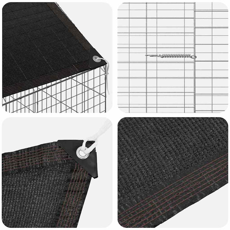 vidaXL Nyúl Ketrec Ezüst 400 x 78 x 78 cm Horganyzott acél