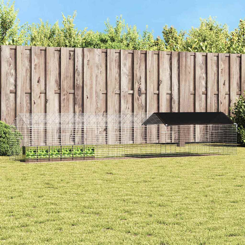 vidaXL Nyúl Ketrec Ezüst 400 x 78 x 78 cm Horganyzott acél