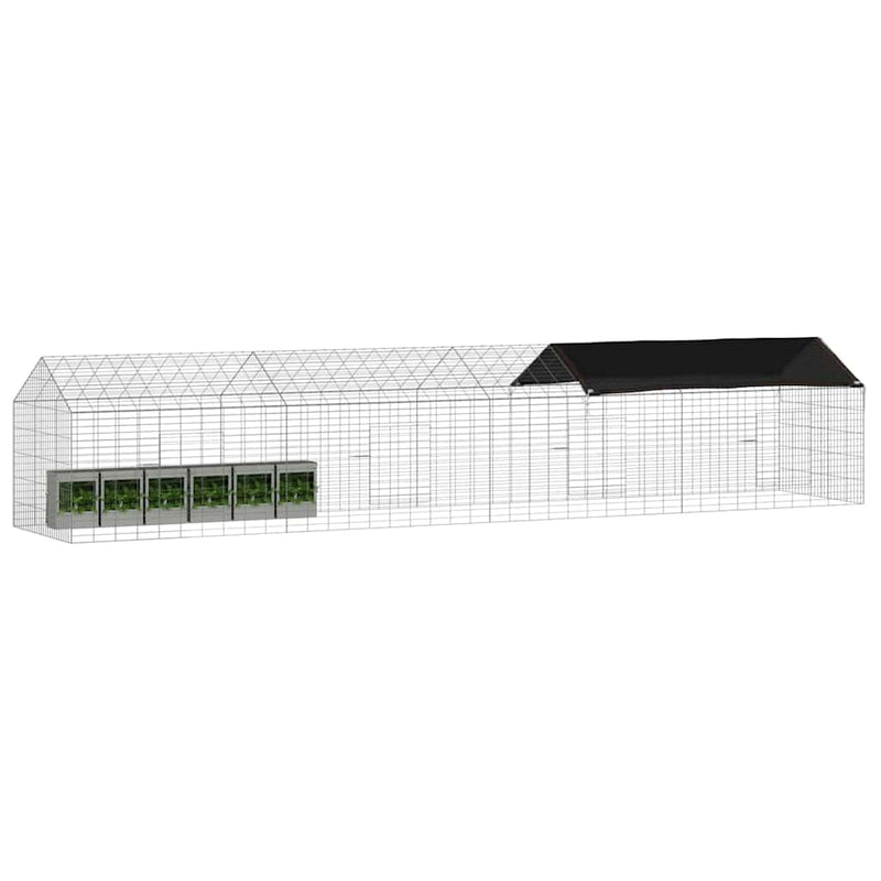 vidaXL Nyúl Ketrec Ezüst 400 x 78 x 78 cm Horganyzott acél