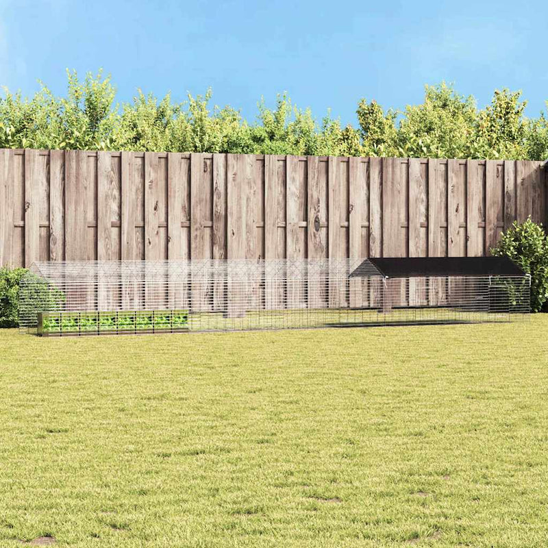 vidaXL Nyúl Ketrec Ezüst 400 x 78 x 78 cm Horganyzott acél