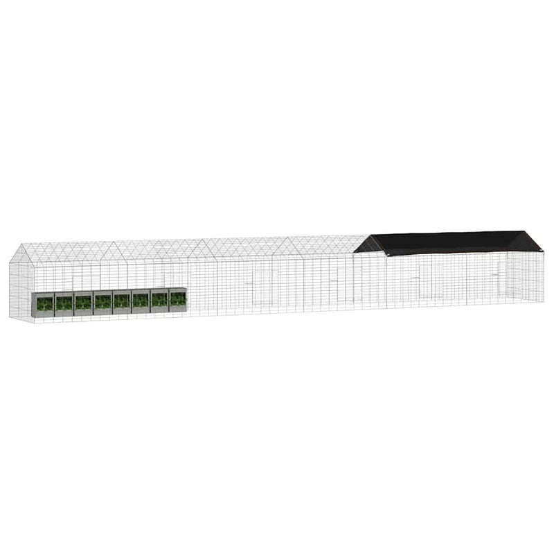 vidaXL Nyúl Ketrec Ezüst 400 x 78 x 78 cm Horganyzott acél