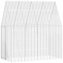 vidaXL Nyúl Ketrec Ezüst 200 x 100 x 210 cm Horganyzott acél