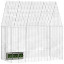 vidaXL Nyúl Ketrec Ezüst 200 x 100 x 210 cm Horganyzott acél
