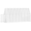 vidaXL Nyúl Ketrec Ezüst 400 x 100 x 210 cm Horganyzott acél