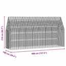 vidaXL Nyúl Ketrec Ezüst 400 x 100 x 210 cm Horganyzott acél