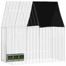 vidaXL Nyúl Ketrec Ezüst 200 x 100 x 210 cm Horganyzott acél
