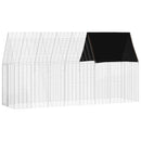 vidaXL Nyúl Ketrec Ezüst 400 x 100 x 210 cm Horganyzott acél