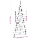 vidaXL Karácsonyfa 50 LED-del Természetes 120 cm tömör kőrisfa