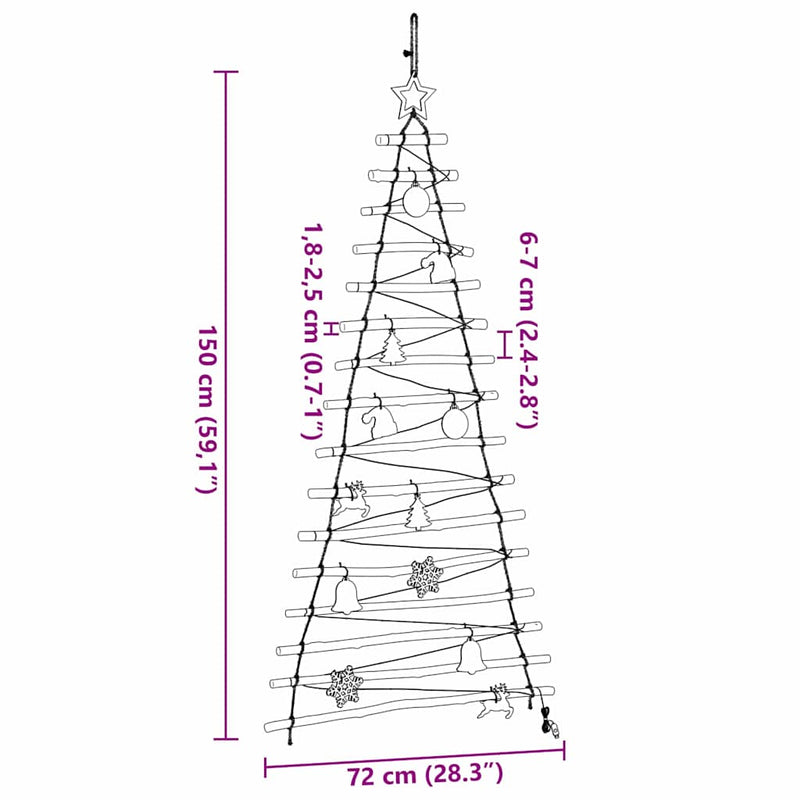 vidaXL Karácsonyfa 80 LED-del Természetes 150 cm tömör kőrisfa