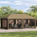 vidaXL Napernyő ponyva oldalfalakkal Bézs 600,5 x 300,5 cm Poliészter