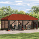 vidaXL Napernyő ponyva oldalfalakkal Terrakotta 600,5 x 300,5 cm