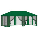vidaXL Napernyő ponyva oldalfalakkal Zöld 600,5 x 300,5 cm Poliészter