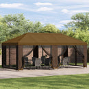 vidaXL Napernyő ponyva oldalfalakkal Tópszínű 600,5 x 300,5 cm