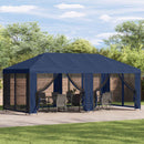 vidaXL Napernyő ponyva oldalfalakkal Kék 600,5 x 300,5 cm Poliészter