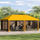 vidaXL Napernyő ponyva oldalfalakkal Sárga 600,5 x 300,5 cm Poliészter